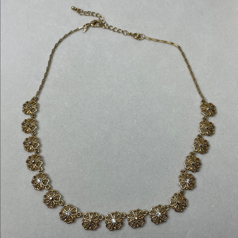 Avon Gold Floral Necklace